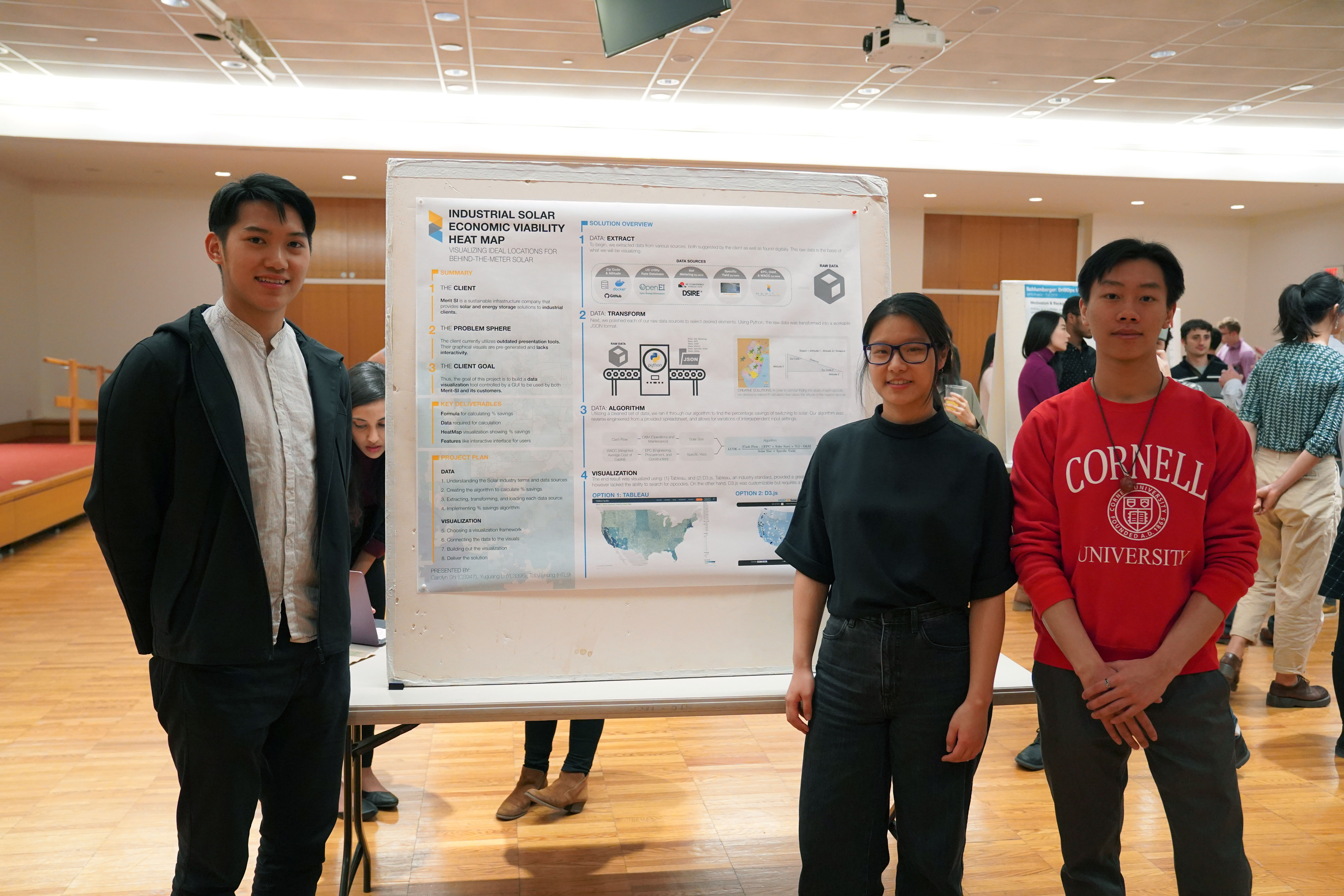 Toby Leung, Carolyn Shi, and Yuguang Li, teamed up to build a data visualization tool for a Texas-based sustainable infrastructure company. Toby Leung, Carolyn Shi, and Yuguang Li, teamed up to build a data visualization tool for a Texas-based sustainable infrastructure company.