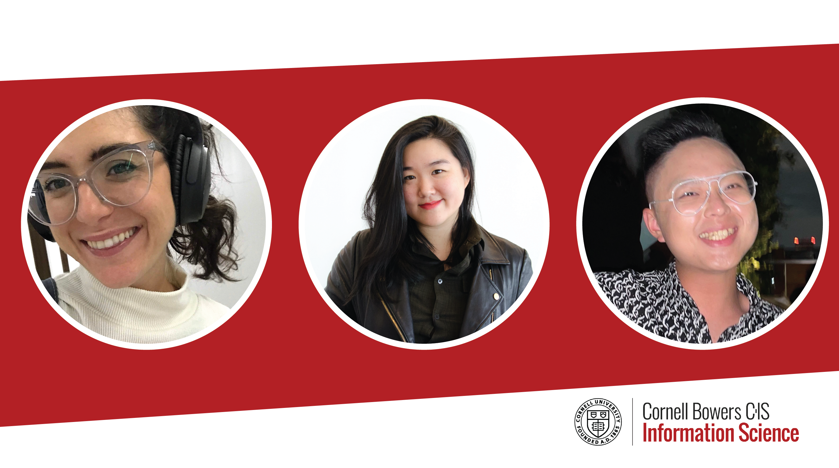 Margot Hanley, Emily Tseng, and Stephen Yang – all students in information science – have been selected as 2022 interns at Microsoft Research's Social Media Collective.